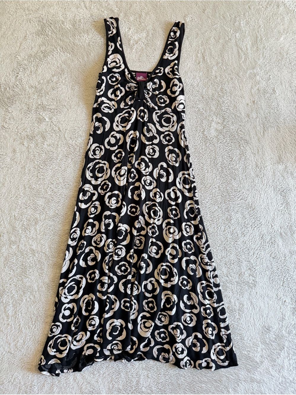 Salaam Black & White Floral Sleeveless Maxi Dress S